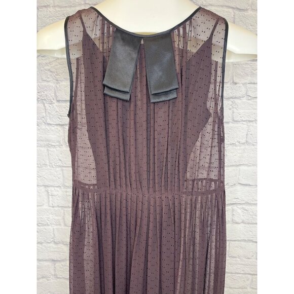 Malene Birger Sheer Silk Dress Ribbon Accent Collar Ladies Size 36 / 6US Sheer - Picture 6 of 11